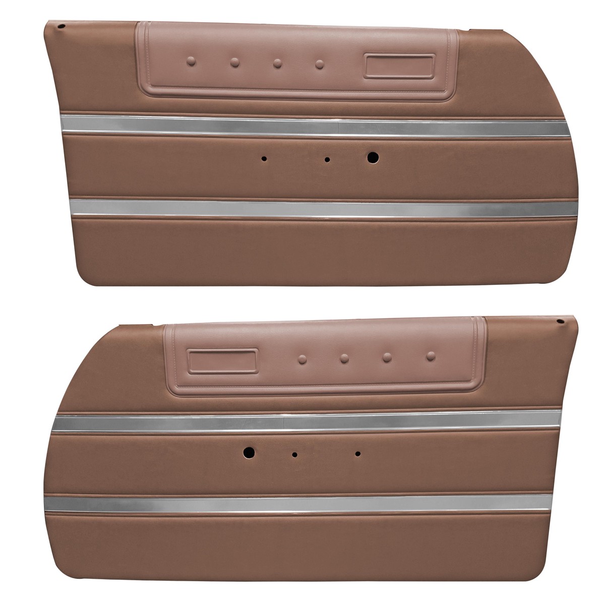 64 SPORT FURY FRONT DOOR PANELS (PRE-ASSEMBLED) - COPPER W/ SRM ROSEWOOD ACCENT